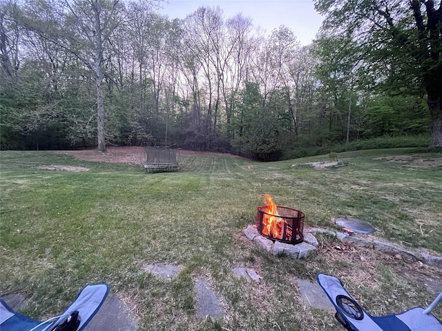 103 Continental Rd, Napanoch, NY 12458 - view of grassy yard featuring an outdoor fire pit