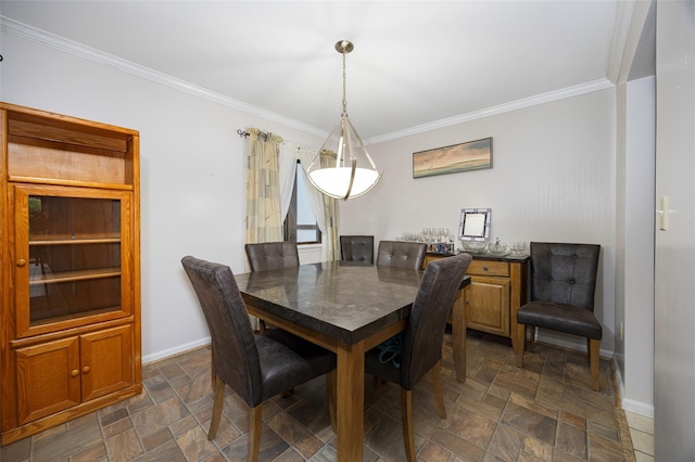 28 Amber Ct, Poughkeepsie, NY 12603 - dining area featuring stone finish floors, baseboards, and ornamental molding