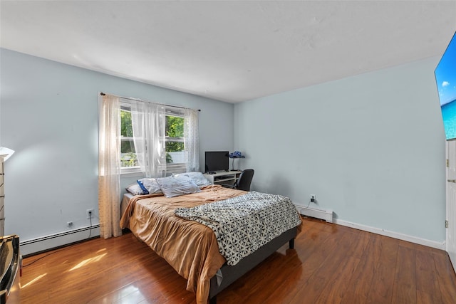 59 Oslo Dr, Yorktown Heights, NY 10598 - bedroom with a baseboard radiator, baseboard heating, wood finished floors, and baseboards