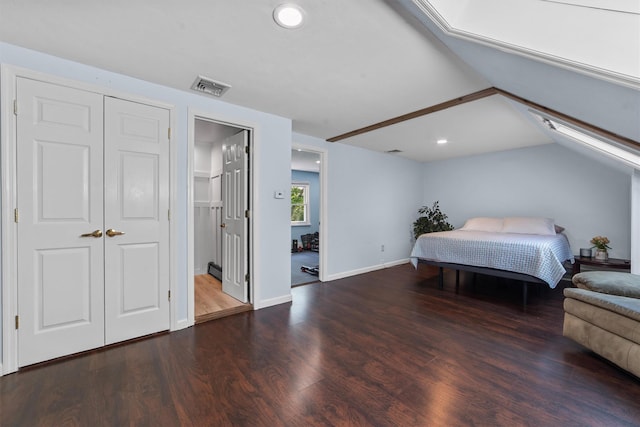 59 Oslo Dr, Yorktown Heights, NY 10598 - bedroom featuring wood finished floors, recessed lighting, baseboards, and lofted ceiling