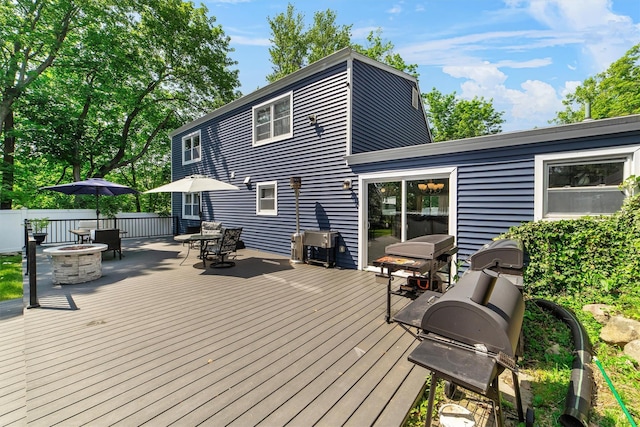 59 Oslo Dr, Yorktown Heights, NY 10598 - deck with an outdoor fire pit and outdoor dining space