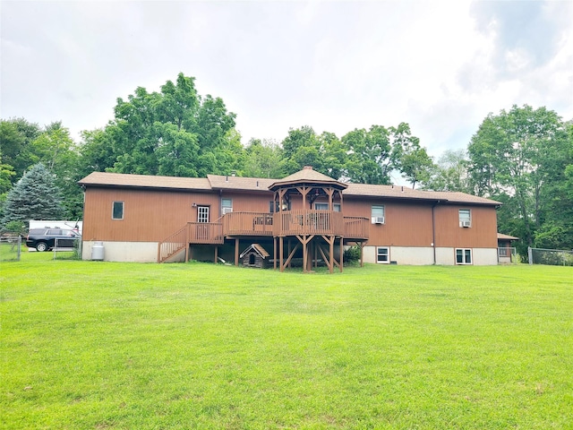 43 Last Rd, Montgomery, NY 10941 - rear view of house featuring a gazebo, stairway, a wooden deck, and view of wooded area