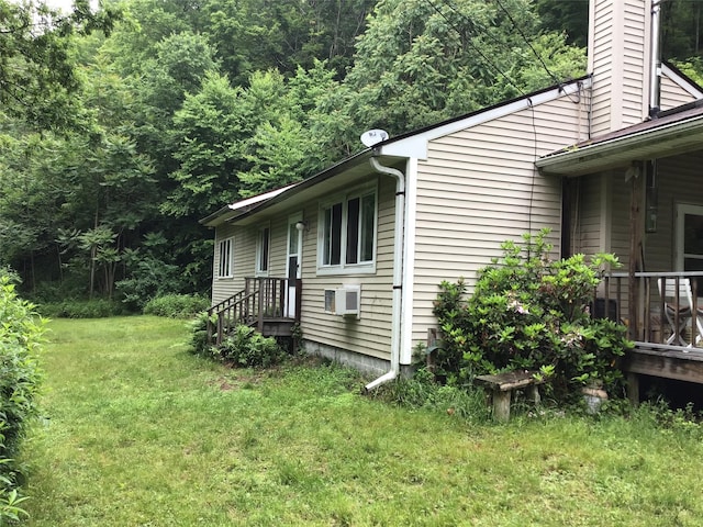 1814 Rte 199, Stanfordville, NY 12581 - view of property exterior featuring a chimney, a yard, and a view of trees