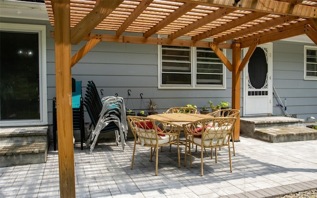 52 Old Chester Rd, Goshen, NY 10924 - view of patio featuring outdoor dining space and a pergola