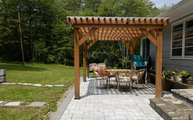 52 Old Chester Rd, Goshen, NY 10924 - view of patio / terrace with outdoor dining space and a pergola