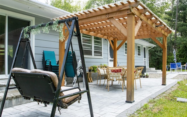 52 Old Chester Rd, Goshen, NY 10924 - view of patio / terrace featuring a pergola and outdoor dining area