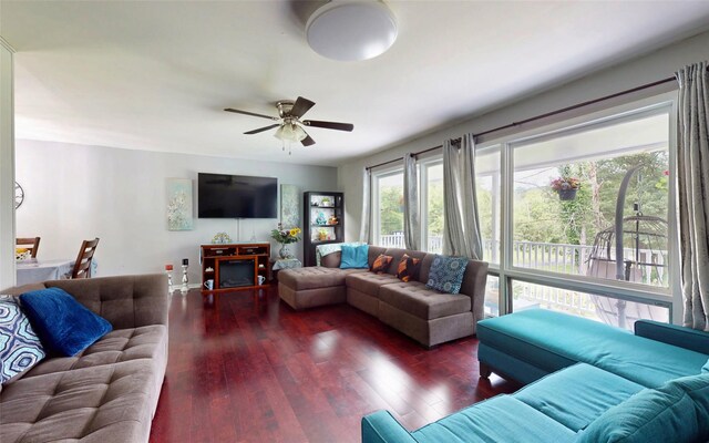 52 Old Chester Rd, Goshen, NY 10924 - living area featuring wood finished floors and a ceiling fan
