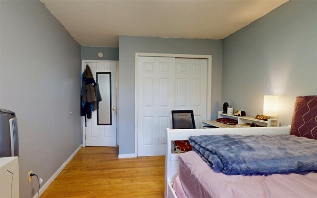 52 Old Chester Rd, Goshen, NY 10924 - bedroom featuring light wood-style flooring, a closet, and baseboards