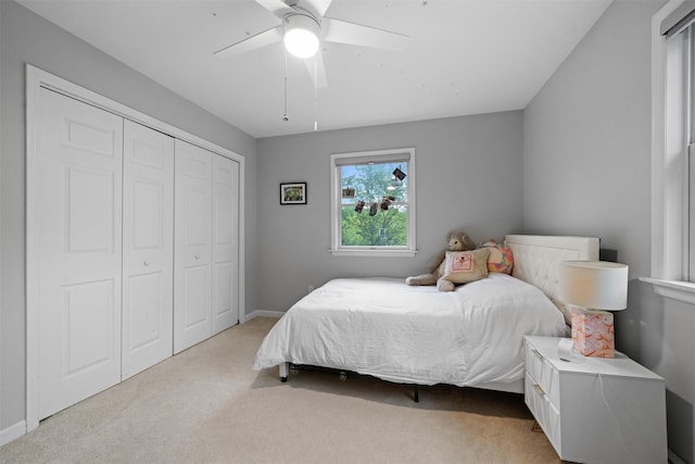 32 Woodcrest Ln, Goshen, NY 10924 - carpeted bedroom with a closet, ceiling fan, and baseboards