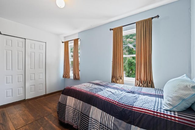 361 Locust Pl, Freeport, NY 11520 - bedroom with dark wood finished floors and a closet