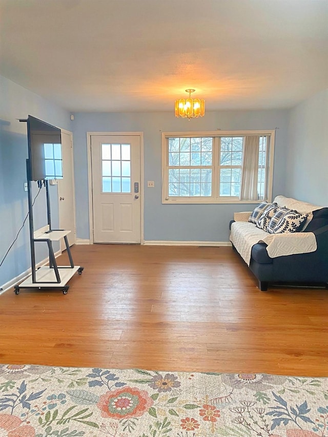 3 Chappell Pkwy, Middletown, NY 10940 - foyer featuring a chandelier, baseboards, and hardwood / wood-style flooring