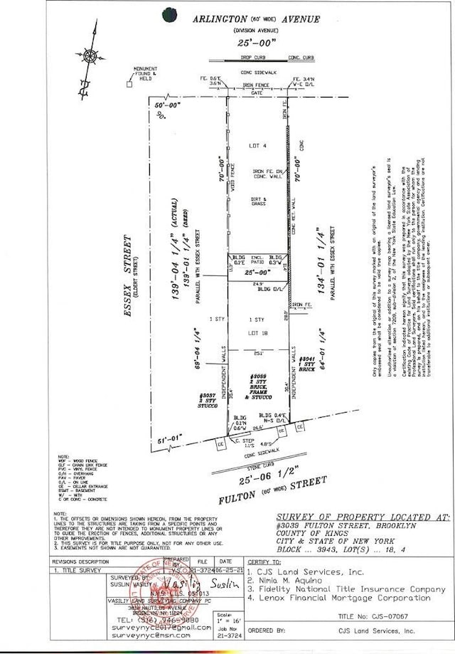 3039 Fulton St, Brooklyn, NY 11208 - survey map / technical document