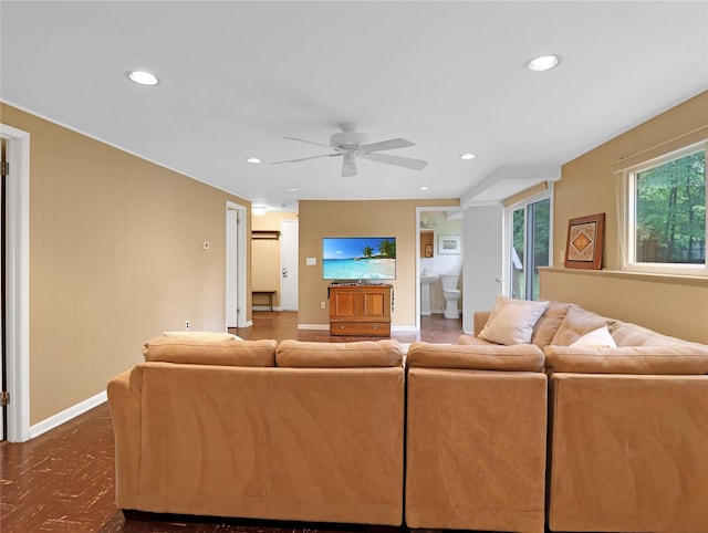 2 Hedge Row, New City, NY 10956 - living area with a ceiling fan and recessed lighting