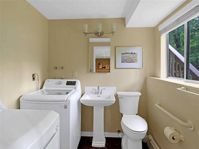 2 Hedge Row, New City, NY 10956 - laundry area featuring separate washer and dryer and baseboards