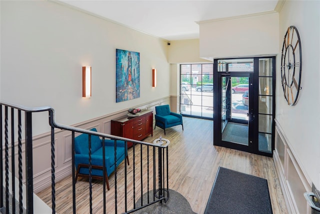 9430 Ridge Blvd Unit 6F, Brooklyn, NY 11209 - building lobby with ornamental molding, wainscoting, and a decorative wall