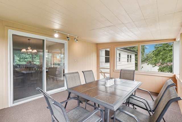 118 Standish Dr, Pearl River, NY 10965 - sunroom with rail lighting and a chandelier