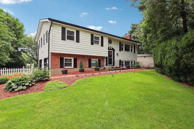 118 Standish Dr, Pearl River, NY 10965 - split foyer home with a chimney and brick siding