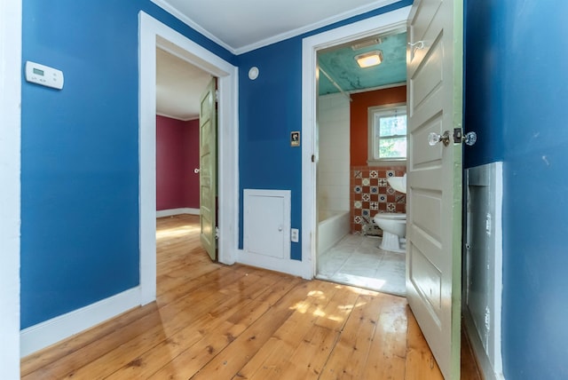 872-874 Rte 212, Saugerties, NY 12477 - hall featuring light wood-style floors, ornamental molding, and baseboards