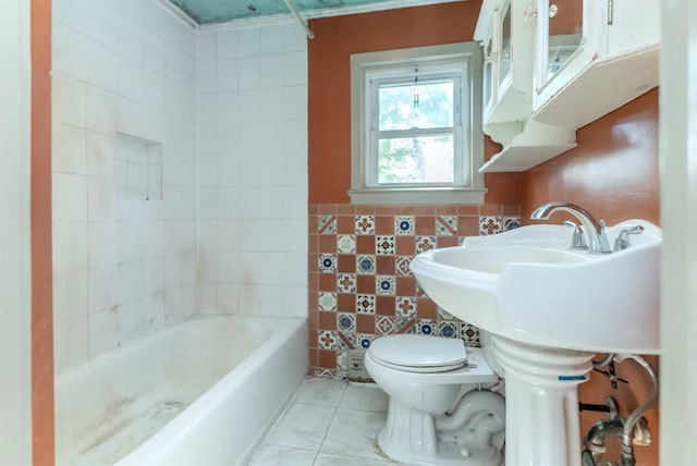 872-874 Rte 212, Saugerties, NY 12477 - full bath with toilet, a bath, and tile walls
