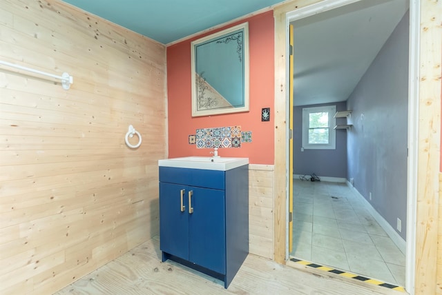 872-874 Rte 212, Saugerties, NY 12477 - bathroom with wooden walls and vanity
