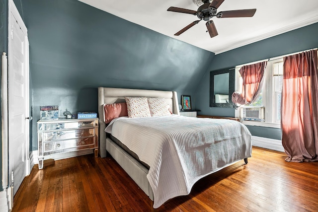 115 Primrose Ave, Mount Vernon, NY 10552 - bedroom featuring wood-type flooring, vaulted ceiling, ceiling fan, and cooling unit