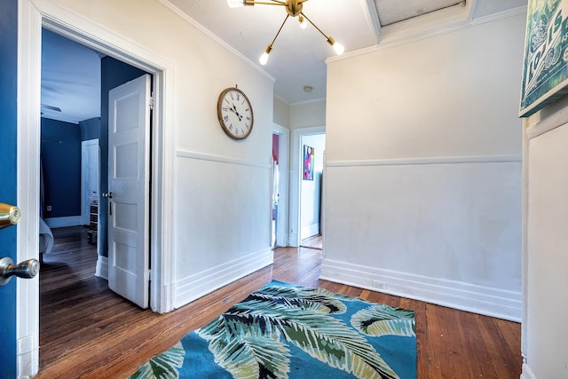 115 Primrose Ave, Mount Vernon, NY 10552 - hallway featuring ornamental molding and wood finished floors