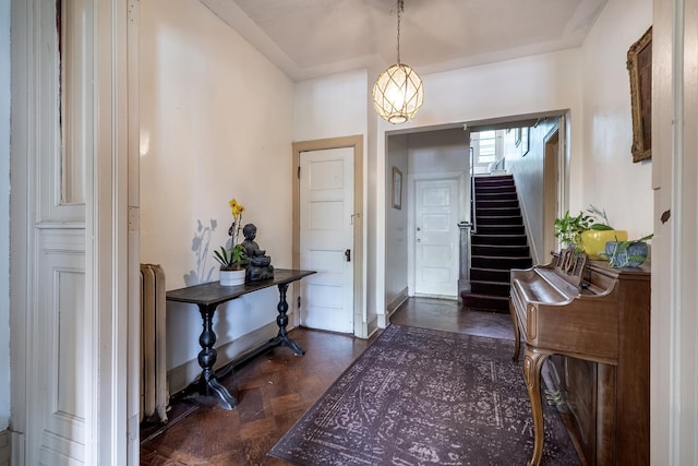 115 Primrose Ave, Mount Vernon, NY 10552 - foyer entrance featuring radiator heating unit and stairway