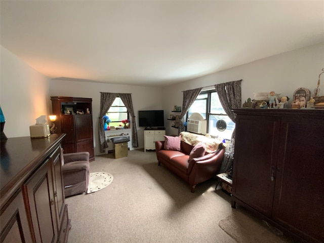 73-19 217th St Unit Nd, Oakland Gardens, NY 11364 - living room featuring light carpet and cooling unit
