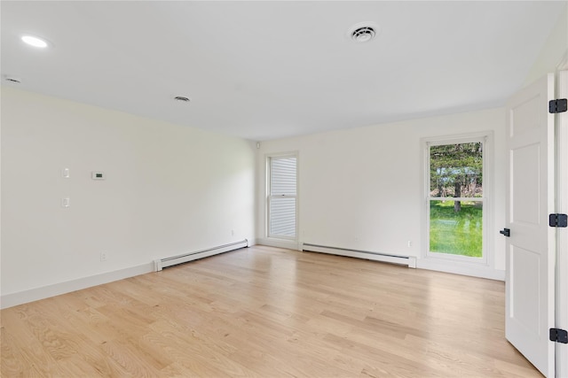17 Royal Ct, Warwick, NY 10990 - spare room with a baseboard radiator, light wood-style floors, and recessed lighting