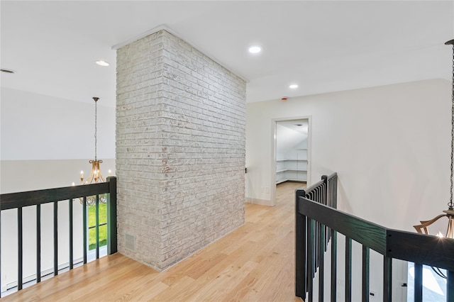 17 Royal Ct, Warwick, NY 10990 - hall with an upstairs landing, a chandelier, wood finished floors, and recessed lighting