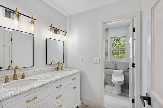 17 Royal Ct, Warwick, NY 10990 - bathroom with double vanity and toilet