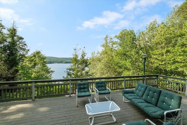 1034 Rte 292, Holmes, NY 12531 - wooden deck with a water view and an outdoor hangout area