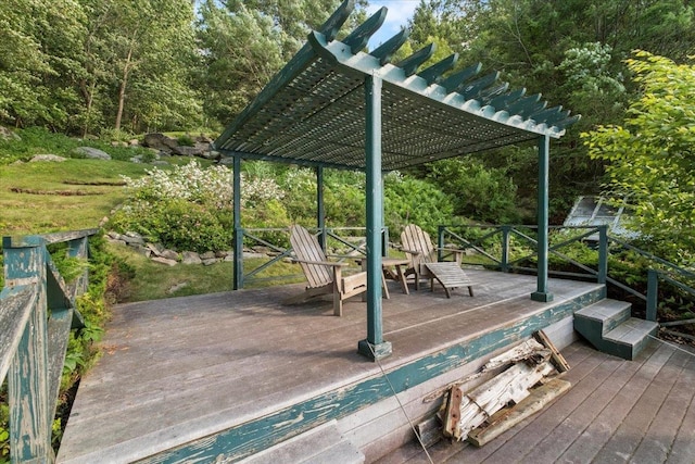 1034 Rte 292, Holmes, NY 12531 - wooden terrace featuring a pergola