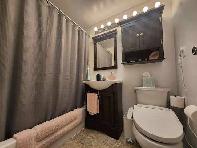 64-15 Springfield Blvd Unit A, Oakland Gardens, NY 11364 - full bath featuring toilet, vanity, and shower / tub combo with curtain