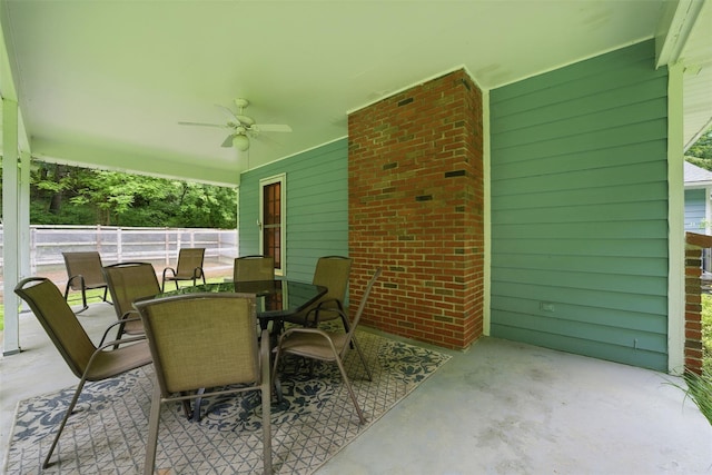 99 Furnace Dock Rd, Croton-On-Hudson, NY 10520 - view of patio featuring a ceiling fan and outdoor dining area