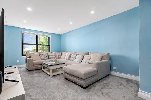 83-30 98th St Unit 5A, Woodhaven, NY 11421 - carpeted living room with baseboards and recessed lighting