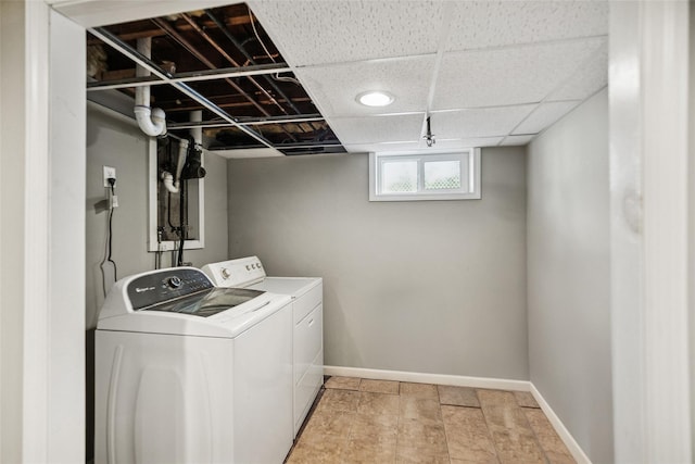 10 Marlan Ct, Smithtown, NY 11787 - laundry area with independent washer and dryer and baseboards