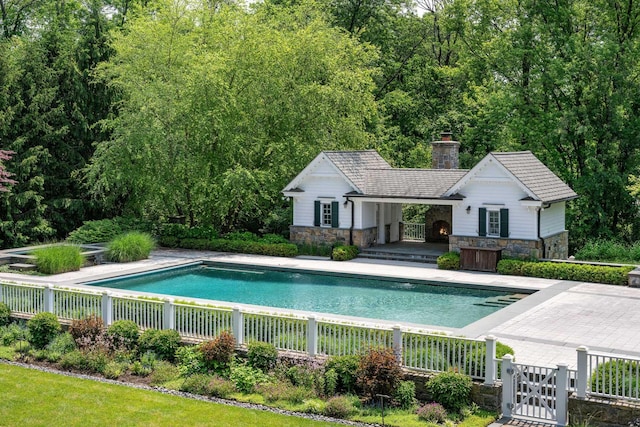 21 Dorann Rd, Purchase, NY 10577 - swimming pool with an outbuilding and an exterior structure