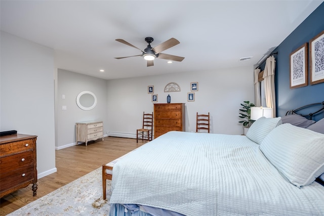 10 Bradish Ln, Babylon, NY 11702 - bedroom featuring light wood finished floors, ceiling fan, and recessed lighting