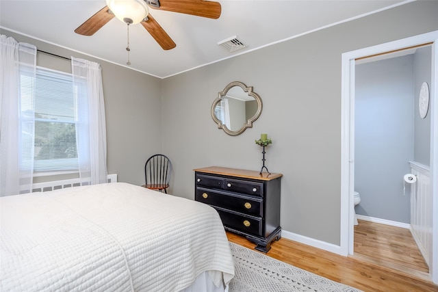 10 Bradish Ln, Babylon, NY 11702 - bedroom featuring light wood finished floors, ornamental molding, and ceiling fan