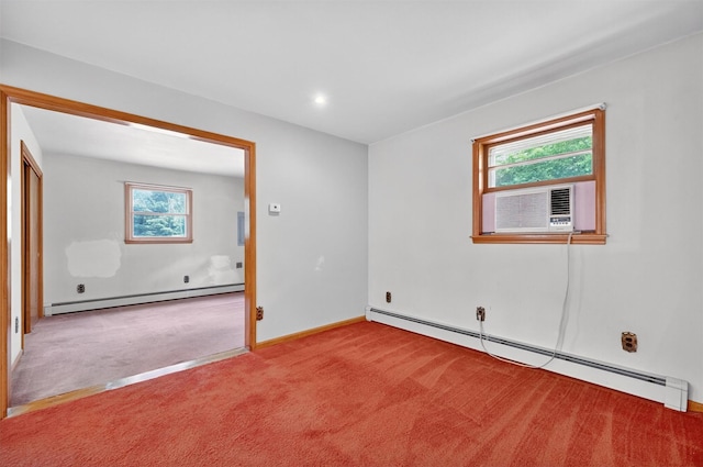 169 Rte 118, Yorktown Heights, NY 10598 - carpeted spare room with baseboard heating, cooling unit, healthy amount of natural light, and recessed lighting