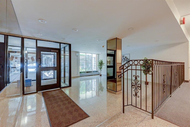 83-60 118th St Unit 7K, Kew Gardens, NY 11415 - common area featuring floor to ceiling windows and recessed lighting