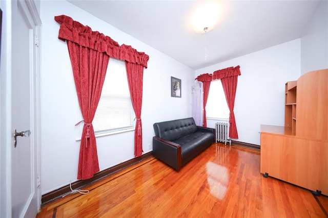 95-15 243rd St, Floral Park, NY 11001 - living area with radiator and light wood-style floors