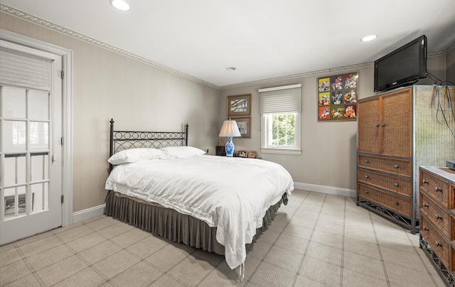 5 Hickory Ct, Manhasset, NY 11030 - bedroom with baseboards, recessed lighting, and ornamental molding