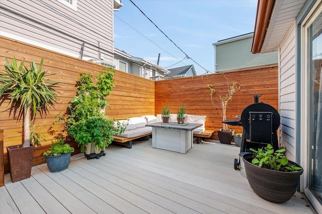 96 Alabama St, Long Beach, NY 11561 - wooden terrace featuring an outdoor living space