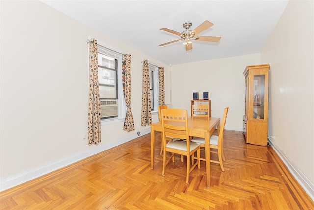 2187 Holland Ave Unit 2J, Bronx, NY 10462 - dining space featuring ceiling fan and cooling unit