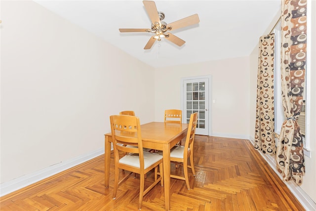 2187 Holland Ave Unit 2J, Bronx, NY 10462 - dining room with ceiling fan and baseboards