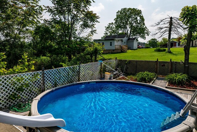 482 Scotchtown Ave, Middletown, NY 10941 - view of pool with a water slide and a fenced backyard