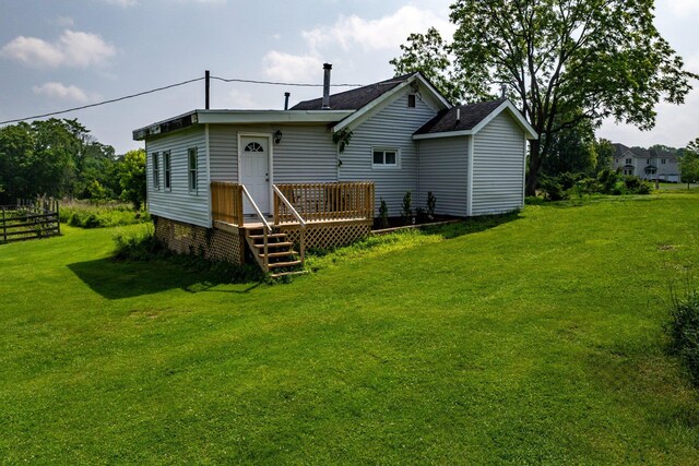 482 Scotchtown Ave, Middletown, NY 10941 - rear view of house with a deck and a yard