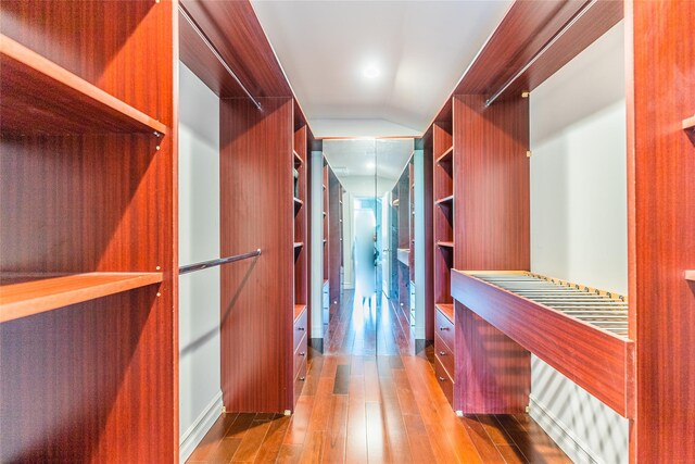 151 Birch Dr, Manhasset Hills, NY 11040 - spacious closet with wood-type flooring and vaulted ceiling